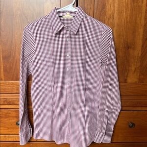 Brooks Brothers Women's Dress Shirt Tailored  Button Down Gingham Plaid Purple